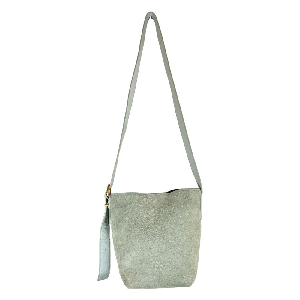 Margot Kaye Mini Bucket Bag Crossbody Small Sage Green Suede Cottagecore Fairy